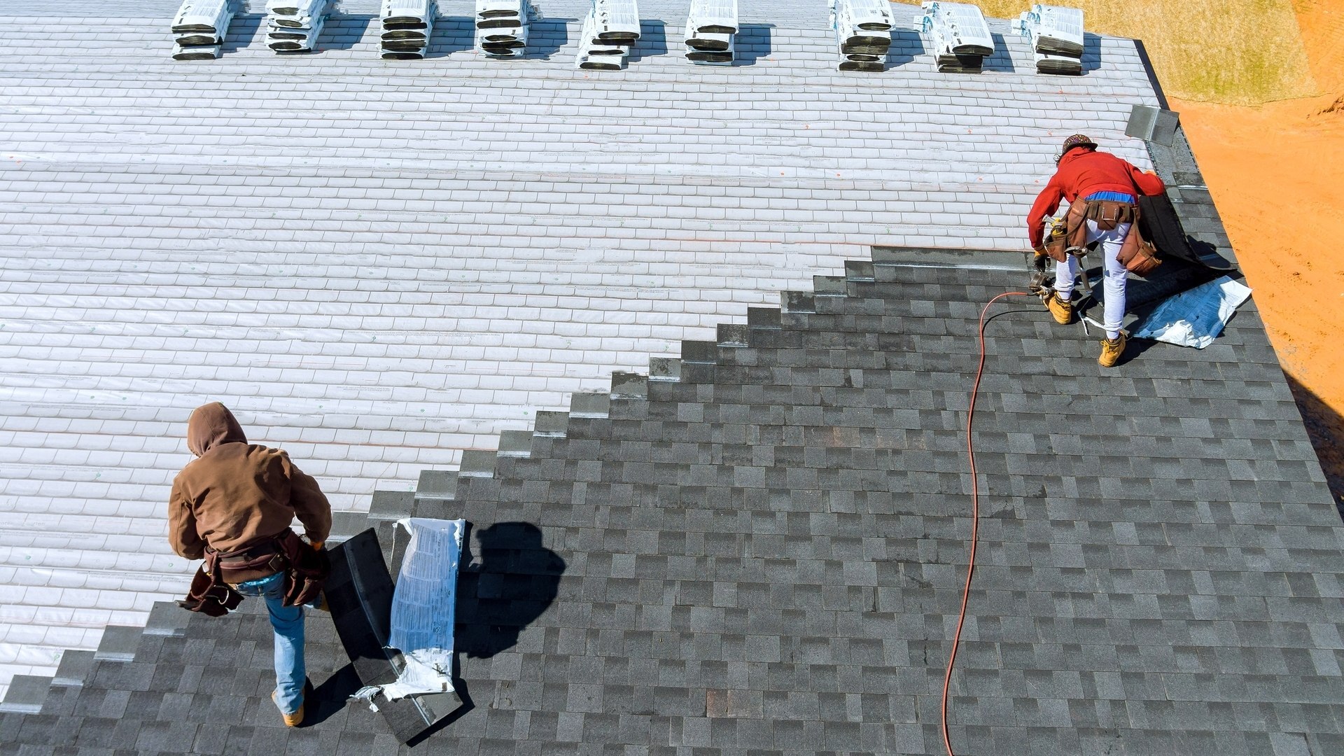 roofing install with team